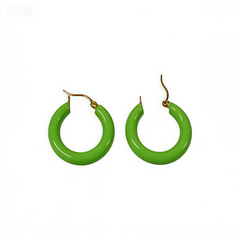 MINI Green enamel earrings / Gold