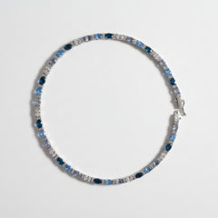 Sky Blue Gradient Necklace/Rhodium
