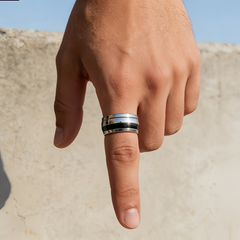 Black Inlay Stainless Ring/Stainless Steel