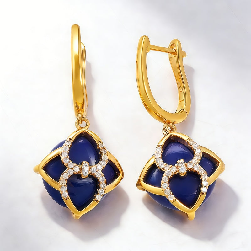 SILICA BLUE  CRYSTAL Earrings