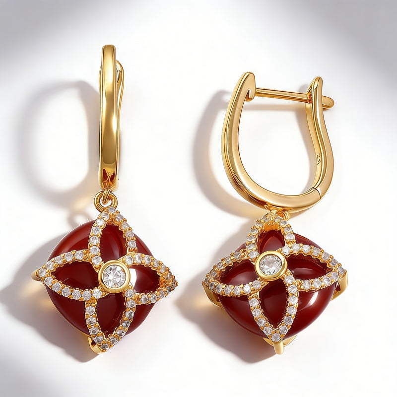 SILICA RED AGATE Earrings