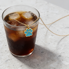 BEAR PAW BLUE ENAMEL Necklace