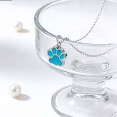BEAR PAW BLUE ENAMEL Necklace