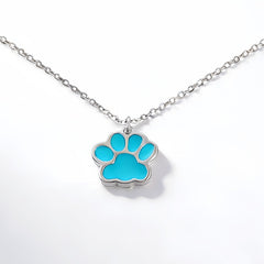 BEAR PAW BLUE ENAMEL Necklace
