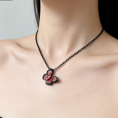 BUTTERFLY PINK ENAMEL Necklace