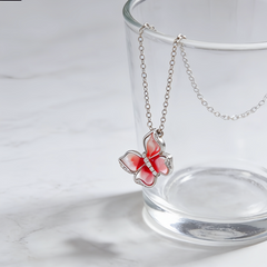 BUTTERFLY PINK ENAMEL Necklace