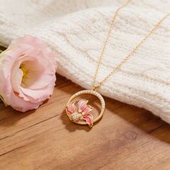MINA ROUND FLOWER ENAMEL Necklace