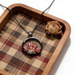 MINA ROUND FLOWER ENAMEL Necklace