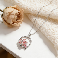 MINA ROUND FLOWER ENAMEL Necklace
