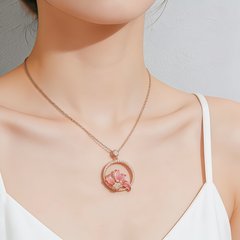 MINA ROUND FLOWER ENAMEL Necklace