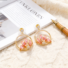 MINA ROUND FLOWER ENAMELEarrings