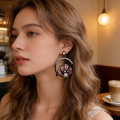 MINA ROUND FLOWER ENAMELEarrings