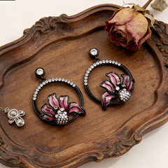 MINA ROUND FLOWER ENAMELEarrings