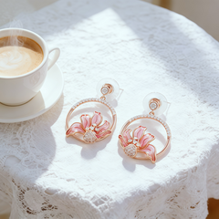 MINA ROUND FLOWER ENAMELEarrings