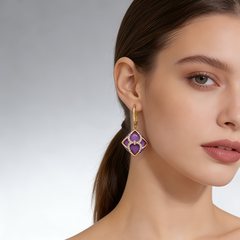 SILICA PURPLE AGATE Earrings