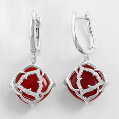 SILICA red agate Earrings