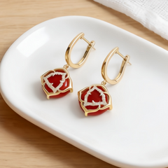SILICA red agate Earrings