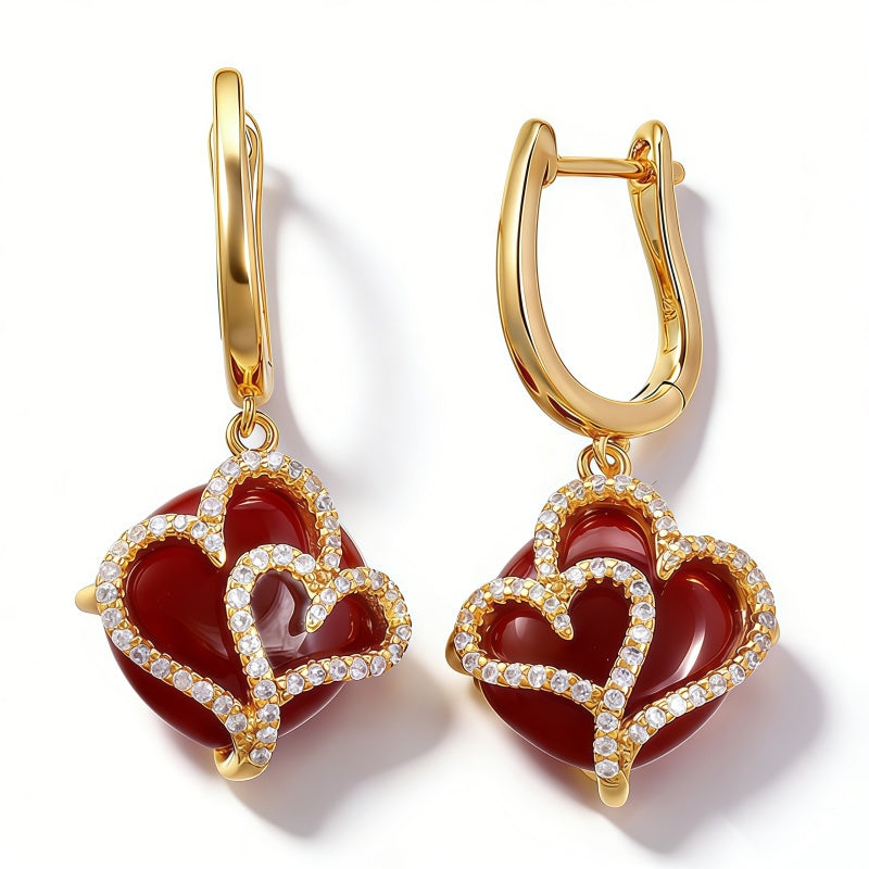 LOVE RED AGATE Earrings