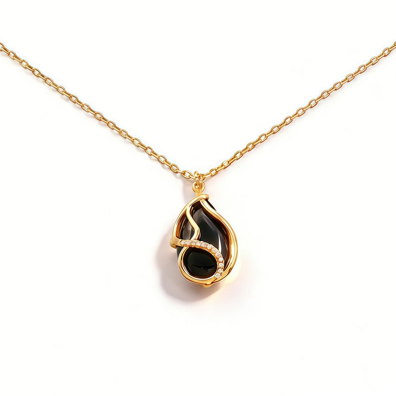 Michelle black agate Necklace