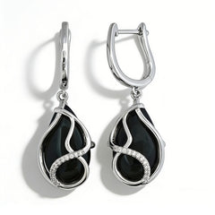 Michelle black agate Earrings