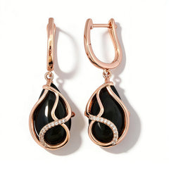Michelle black agate Earrings