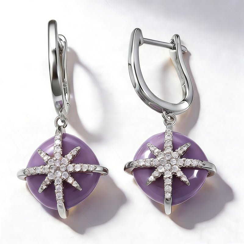 FAYE PURPLE DYED AGATE Earrings