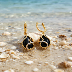 Michelle black agate Earrings