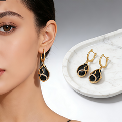 Michelle black agate Earrings