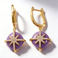 FAYE PURPLE DYED AGATE Earrings