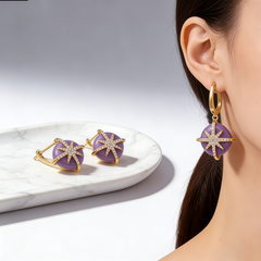 FAYE PURPLE DYED AGATE Earrings