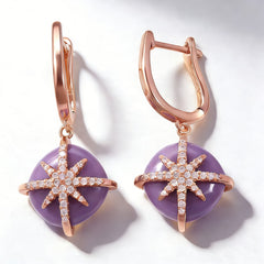 FAYE PURPLE DYED AGATE Earrings