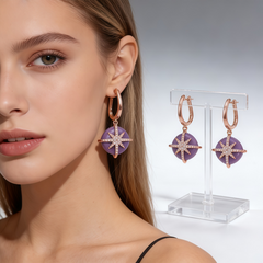 FAYE PURPLE DYED AGATE Earrings