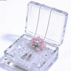 Classic Flower Enamel Long  Necklace/Tassel
