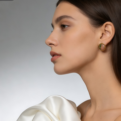 UNAKITE S STUD EAR/GLD