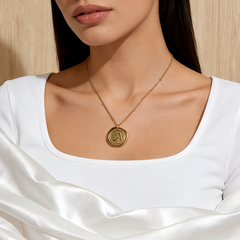 Letter A Necklace / Gold Stainless Steel