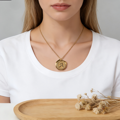 Letter A Necklace / Gold Stainless Steel