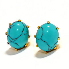 TURQUOISE MGNST STUD EAR/GLD