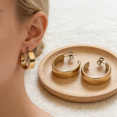 Huggie Hoops Earrings/Gold Stainless Steel