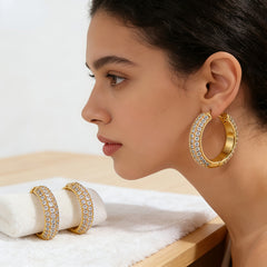 HOOP CZ EAR/GOLD METAL