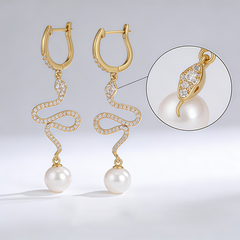 SNAKE LINEAR EAR PEARL