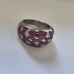 Berry Drop Ring/RHOD Stainless Steel