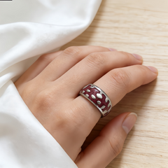 Berry Drop Ring/RHOD Stainless Steel