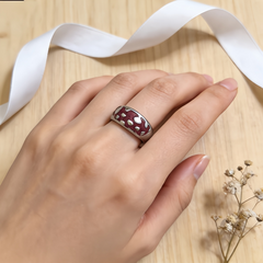 Berry Drop Ring/RHOD Stainless Steel