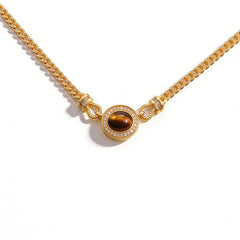 Tiger eyes Necklace/18k GOLD