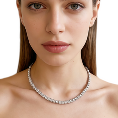 Maxi Cubic Zirconia Necklace/Rhodium