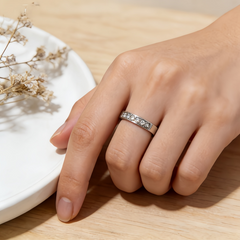 Eternity Cubic Zirconia Ring/Stainless Stee