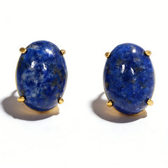 LAPIS LAZULI STUD EAR/GOLD
