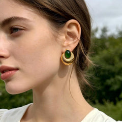 Michelle Green Onyx Shell Earrings