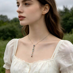 Multi-Gemstone Lariat Necklace