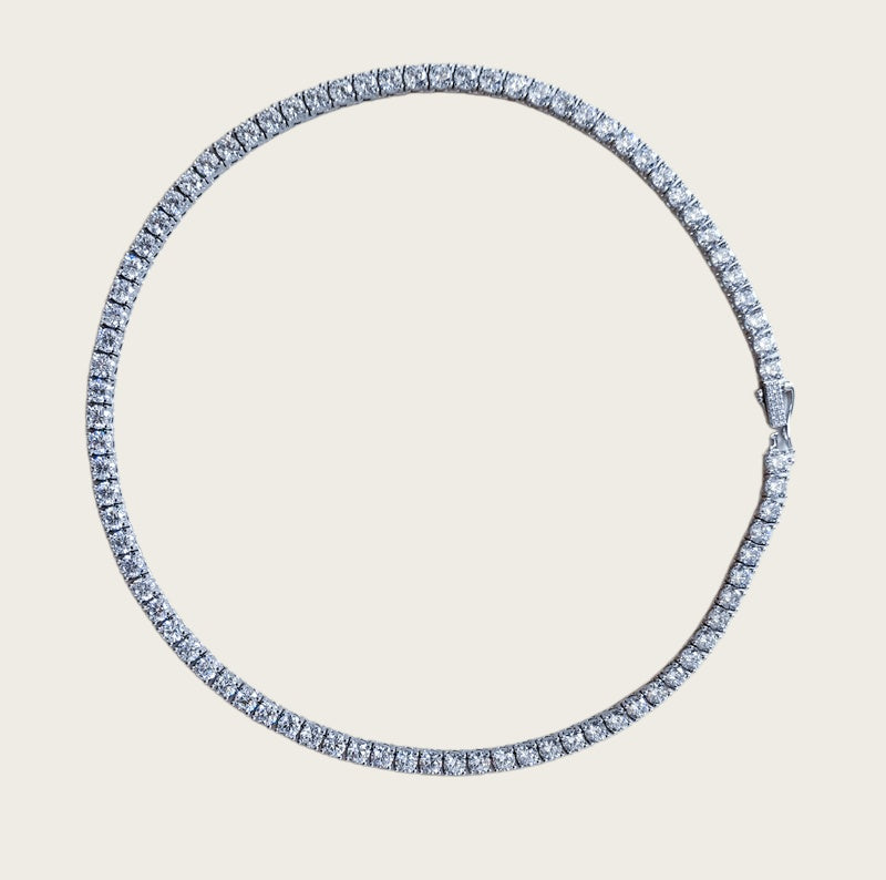 Maxi Cubic Zirconia Necklace/Rhodium
